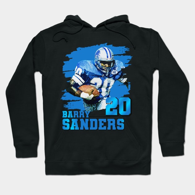 Barry Sanders // Art // Retro Football Hoodie by Aloenalone